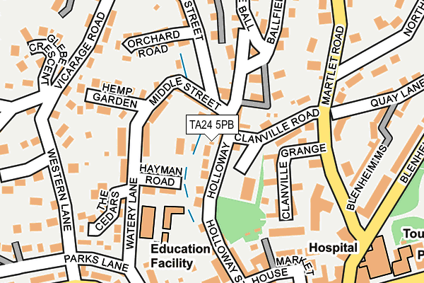 TA24 5PB map - OS OpenMap – Local (Ordnance Survey)