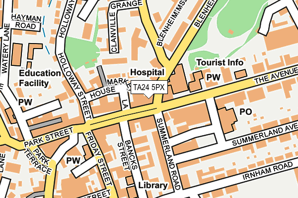 TA24 5PX map - OS OpenMap – Local (Ordnance Survey)