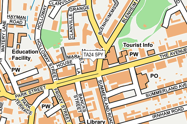 TA24 5PY map - OS OpenMap – Local (Ordnance Survey)