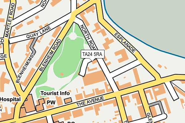 TA24 5RA map - OS OpenMap – Local (Ordnance Survey)