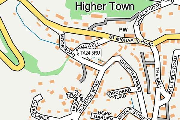 TA24 5RU map - OS OpenMap – Local (Ordnance Survey)