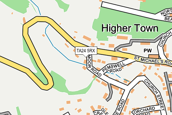 TA24 5RX map - OS OpenMap – Local (Ordnance Survey)