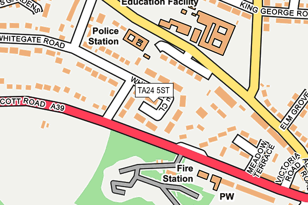 TA24 5ST map - OS OpenMap – Local (Ordnance Survey)