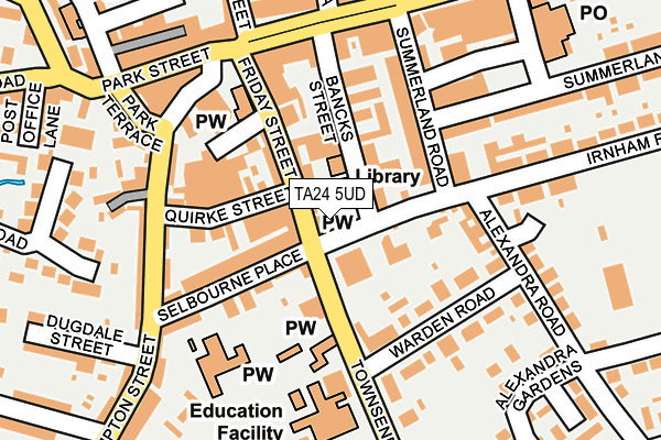 TA24 5UD map - OS OpenMap – Local (Ordnance Survey)