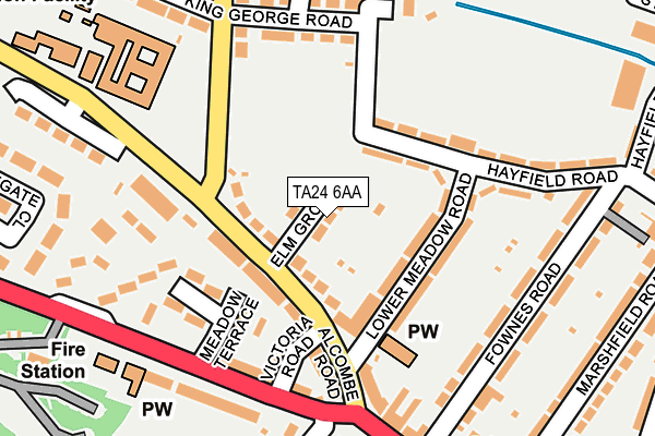 TA24 6AA map - OS OpenMap – Local (Ordnance Survey)