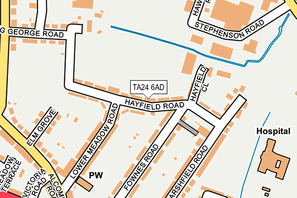 TA24 6AD map - OS OpenMap – Local (Ordnance Survey)