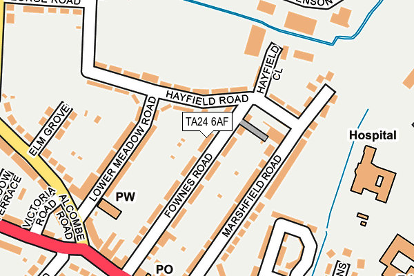 TA24 6AF map - OS OpenMap – Local (Ordnance Survey)