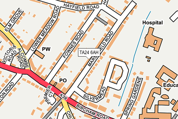 TA24 6AH map - OS OpenMap – Local (Ordnance Survey)