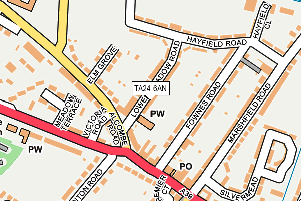 TA24 6AN map - OS OpenMap – Local (Ordnance Survey)