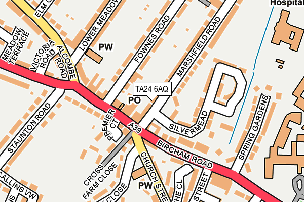 TA24 6AQ map - OS OpenMap – Local (Ordnance Survey)