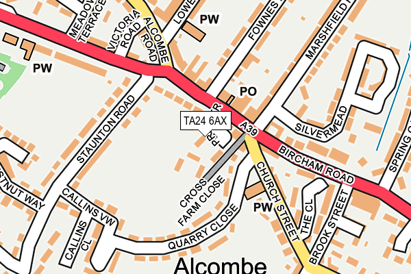 TA24 6AX map - OS OpenMap – Local (Ordnance Survey)