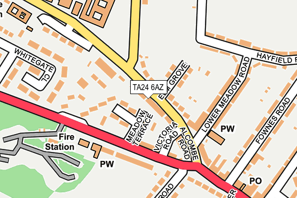TA24 6AZ map - OS OpenMap – Local (Ordnance Survey)