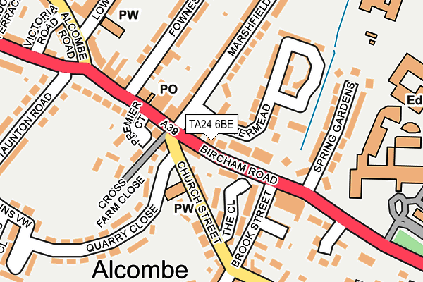 TA24 6BE map - OS OpenMap – Local (Ordnance Survey)