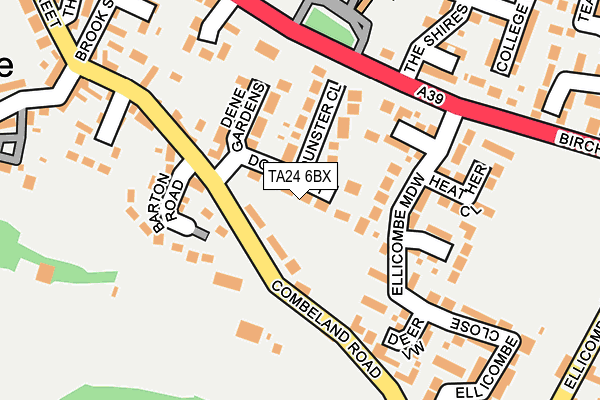 TA24 6BX map - OS OpenMap – Local (Ordnance Survey)