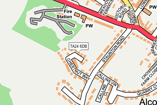 TA24 6DB map - OS OpenMap – Local (Ordnance Survey)