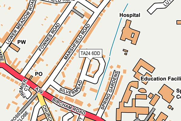 TA24 6DD map - OS OpenMap – Local (Ordnance Survey)