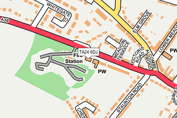 TA24 6DJ map - OS OpenMap – Local (Ordnance Survey)