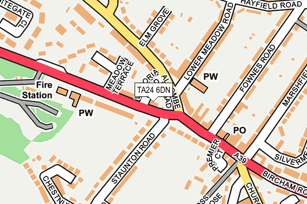 TA24 6DN map - OS OpenMap – Local (Ordnance Survey)