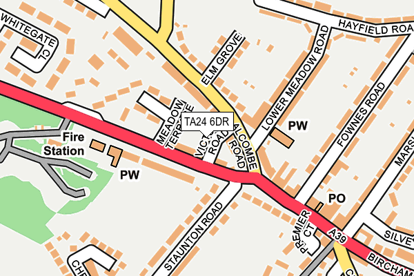 TA24 6DR map - OS OpenMap – Local (Ordnance Survey)