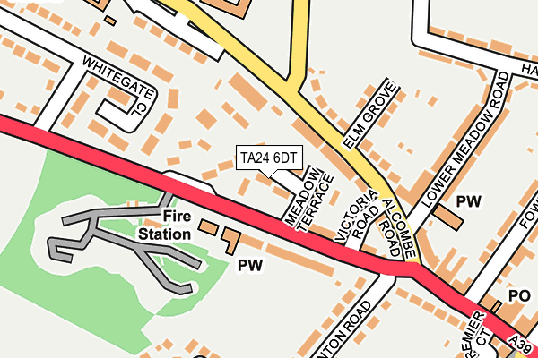 TA24 6DT map - OS OpenMap – Local (Ordnance Survey)