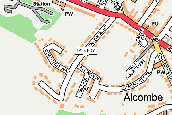 TA24 6DY map - OS OpenMap – Local (Ordnance Survey)