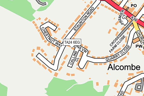 TA24 6EG map - OS OpenMap – Local (Ordnance Survey)