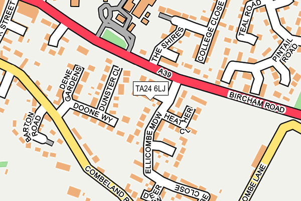 TA24 6LJ map - OS OpenMap – Local (Ordnance Survey)