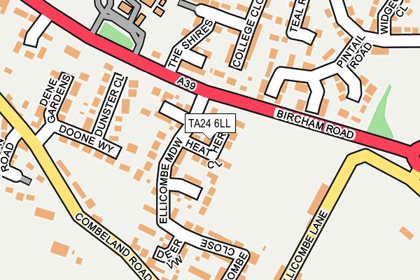 TA24 6LL map - OS OpenMap – Local (Ordnance Survey)