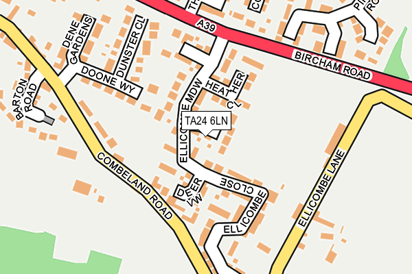 TA24 6LN map - OS OpenMap – Local (Ordnance Survey)