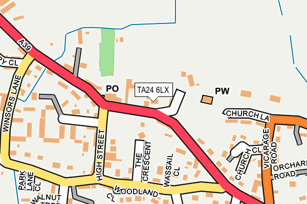 TA24 6LX map - OS OpenMap – Local (Ordnance Survey)