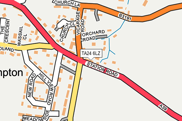 TA24 6LZ map - OS OpenMap – Local (Ordnance Survey)