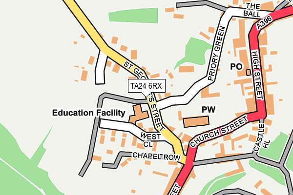 TA24 6RX map - OS OpenMap – Local (Ordnance Survey)
