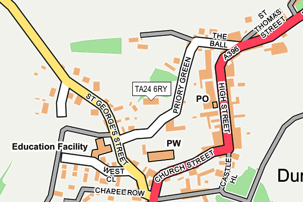 TA24 6RY map - OS OpenMap – Local (Ordnance Survey)