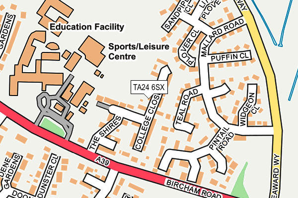 TA24 6SX map - OS OpenMap – Local (Ordnance Survey)