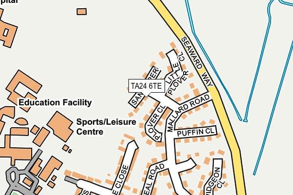 TA24 6TE map - OS OpenMap – Local (Ordnance Survey)