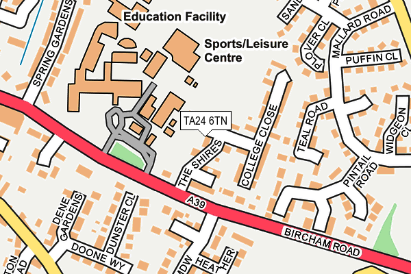 TA24 6TN map - OS OpenMap – Local (Ordnance Survey)