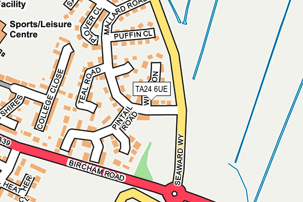 TA24 6UE map - OS OpenMap – Local (Ordnance Survey)