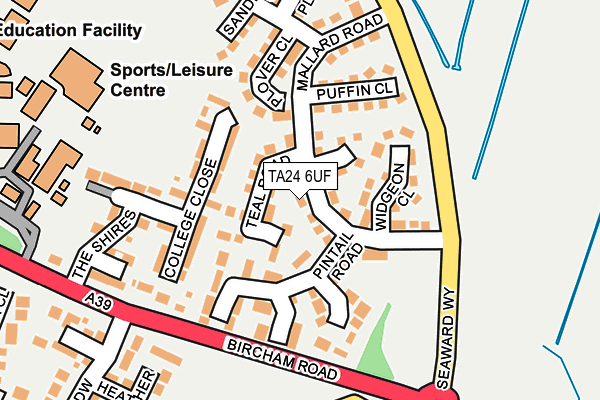 TA24 6UF map - OS OpenMap – Local (Ordnance Survey)