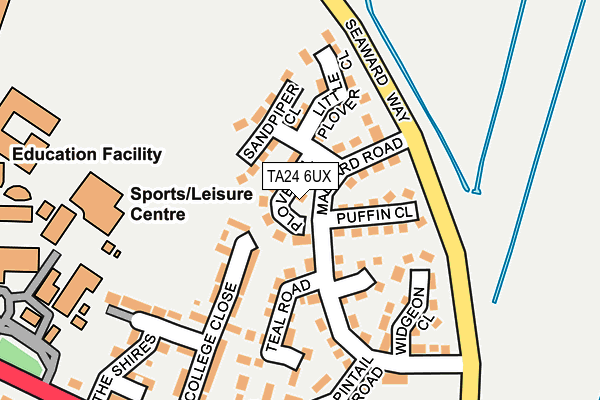 TA24 6UX map - OS OpenMap – Local (Ordnance Survey)