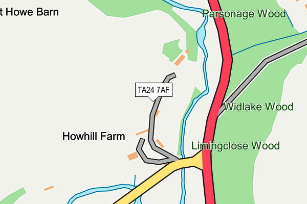 TA24 7AF map - OS OpenMap – Local (Ordnance Survey)