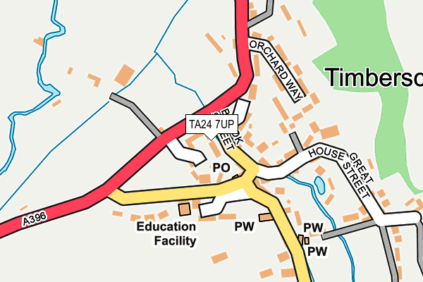TA24 7UP map - OS OpenMap – Local (Ordnance Survey)
