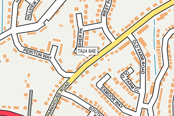 TA24 8AE map - OS OpenMap – Local (Ordnance Survey)