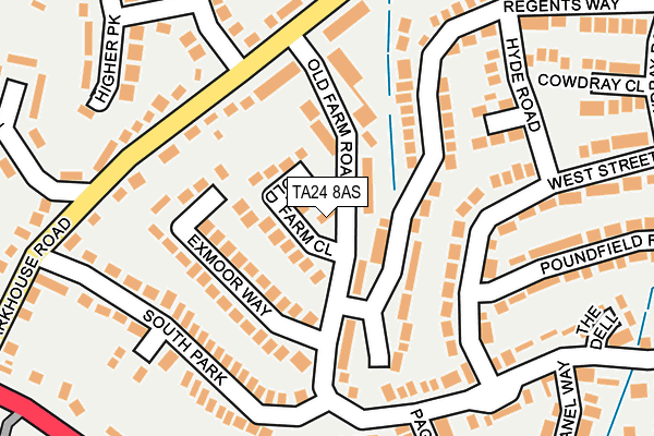 TA24 8AS map - OS OpenMap – Local (Ordnance Survey)