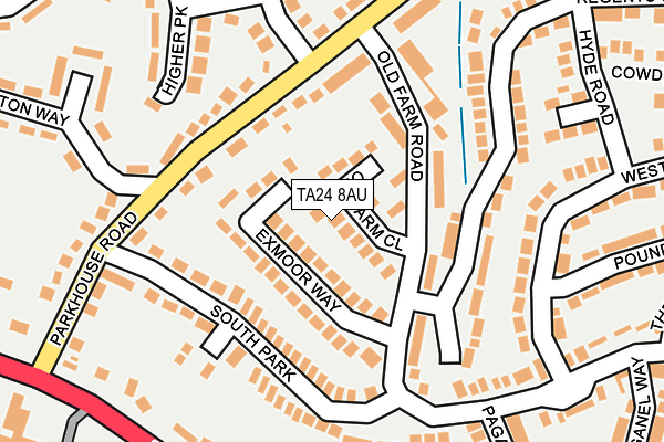 TA24 8AU map - OS OpenMap – Local (Ordnance Survey)