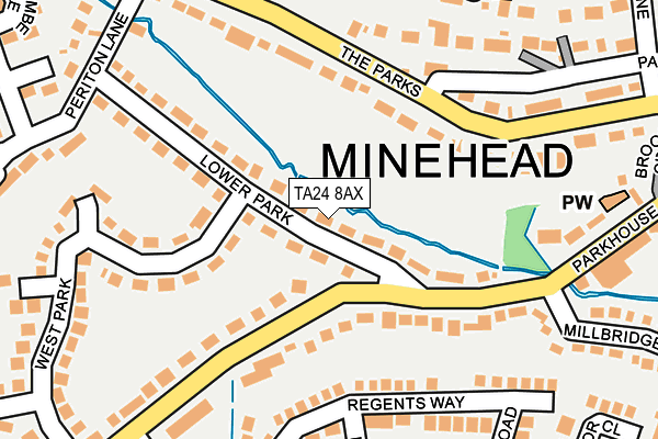 TA24 8AX map - OS OpenMap – Local (Ordnance Survey)