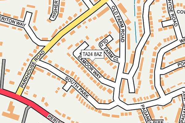 TA24 8AZ map - OS OpenMap – Local (Ordnance Survey)