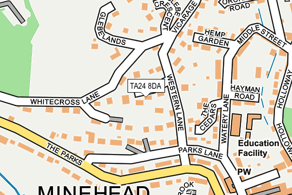 TA24 8DA map - OS OpenMap – Local (Ordnance Survey)