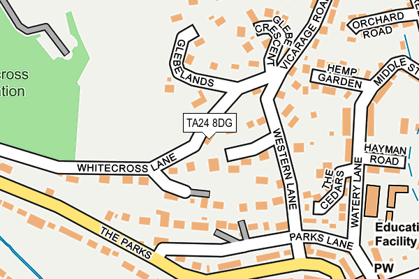TA24 8DG map - OS OpenMap – Local (Ordnance Survey)