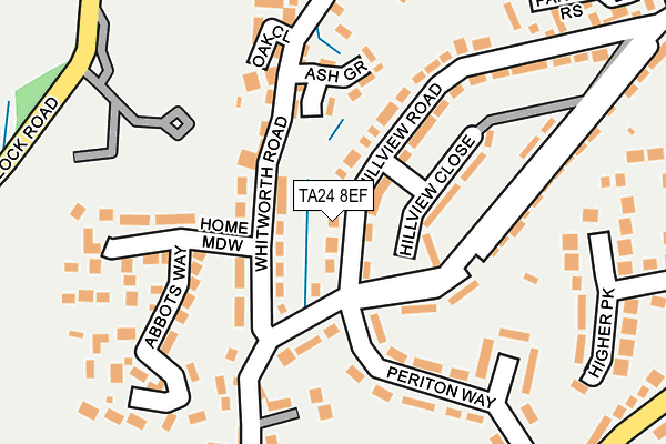 TA24 8EF map - OS OpenMap – Local (Ordnance Survey)
