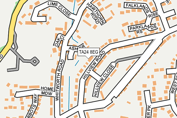 TA24 8EG map - OS OpenMap – Local (Ordnance Survey)